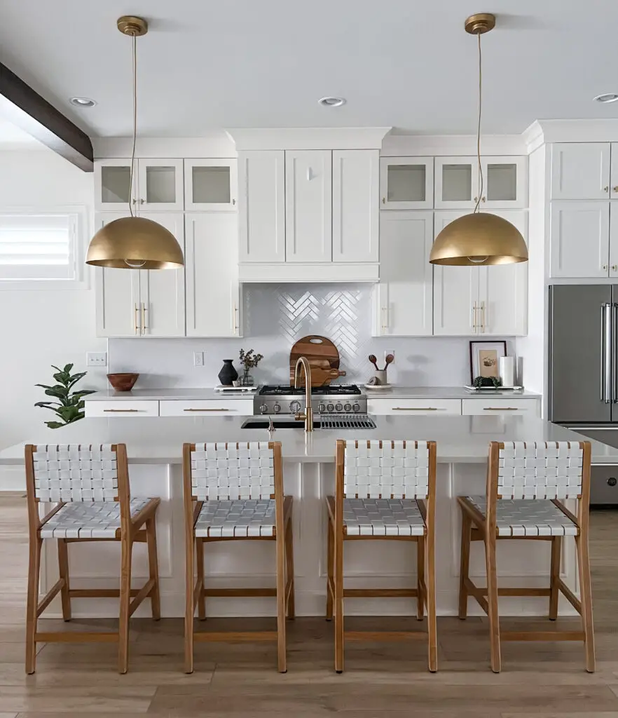 White Kitchen With Wood Styling Accessories