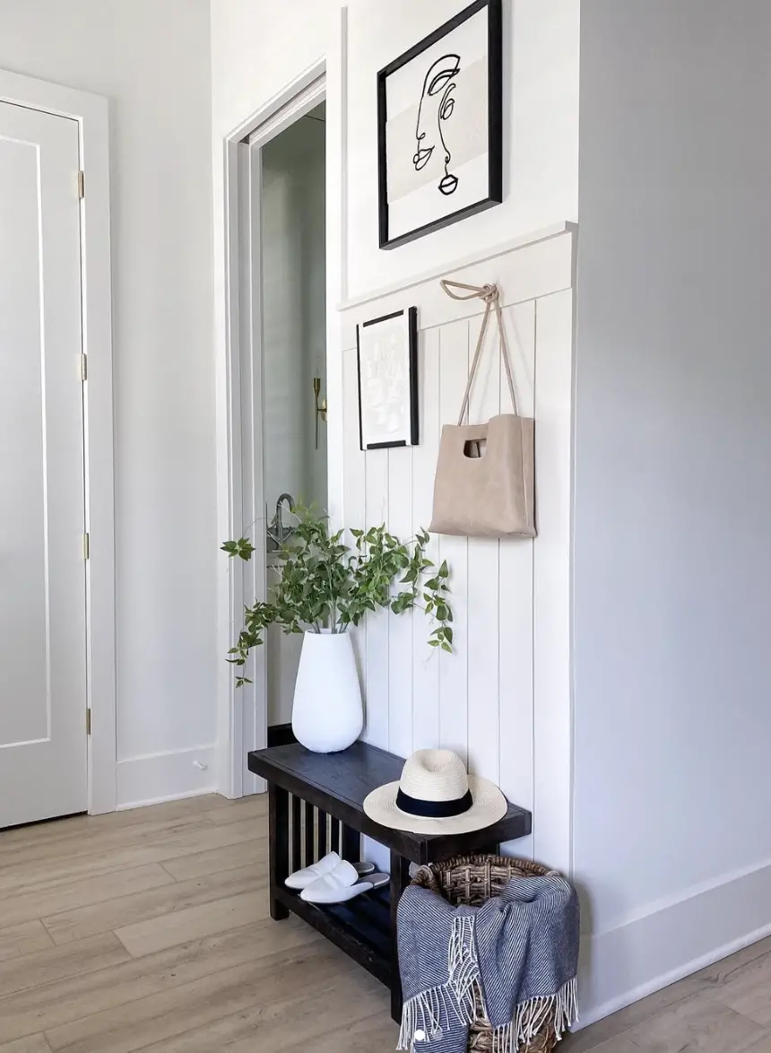 entryway with bench